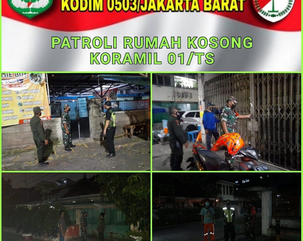 Patroli Babinsa Koramil 01/TS Kodim 0503/JB, Pastikan Rumah Kosong Aman dan Kondusif