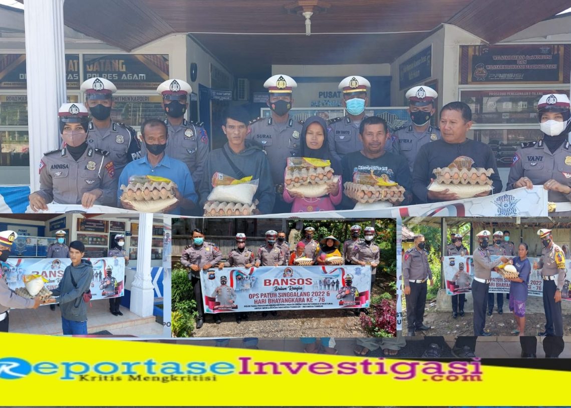 Satlantas Polres Agam Peduli Sesama, 100 Paket Bansos Dibagikan