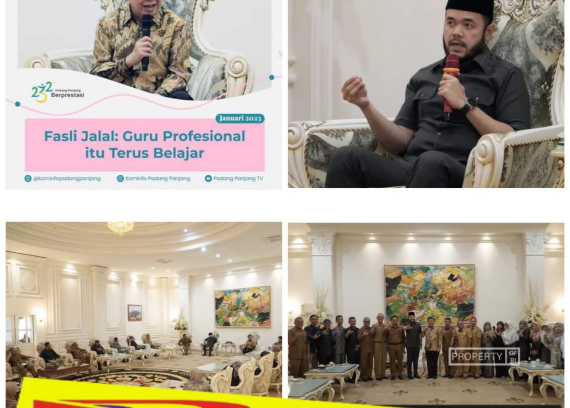 Fasli Jalal: Guru Profesional Itu Terus Belajar saat Pertemuan di Rumah Dinas Wali Kota Padang Panjang