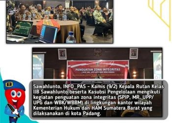 Karutan Sawahlunto Ikuti Penguatan Zona Integritas di Padang
