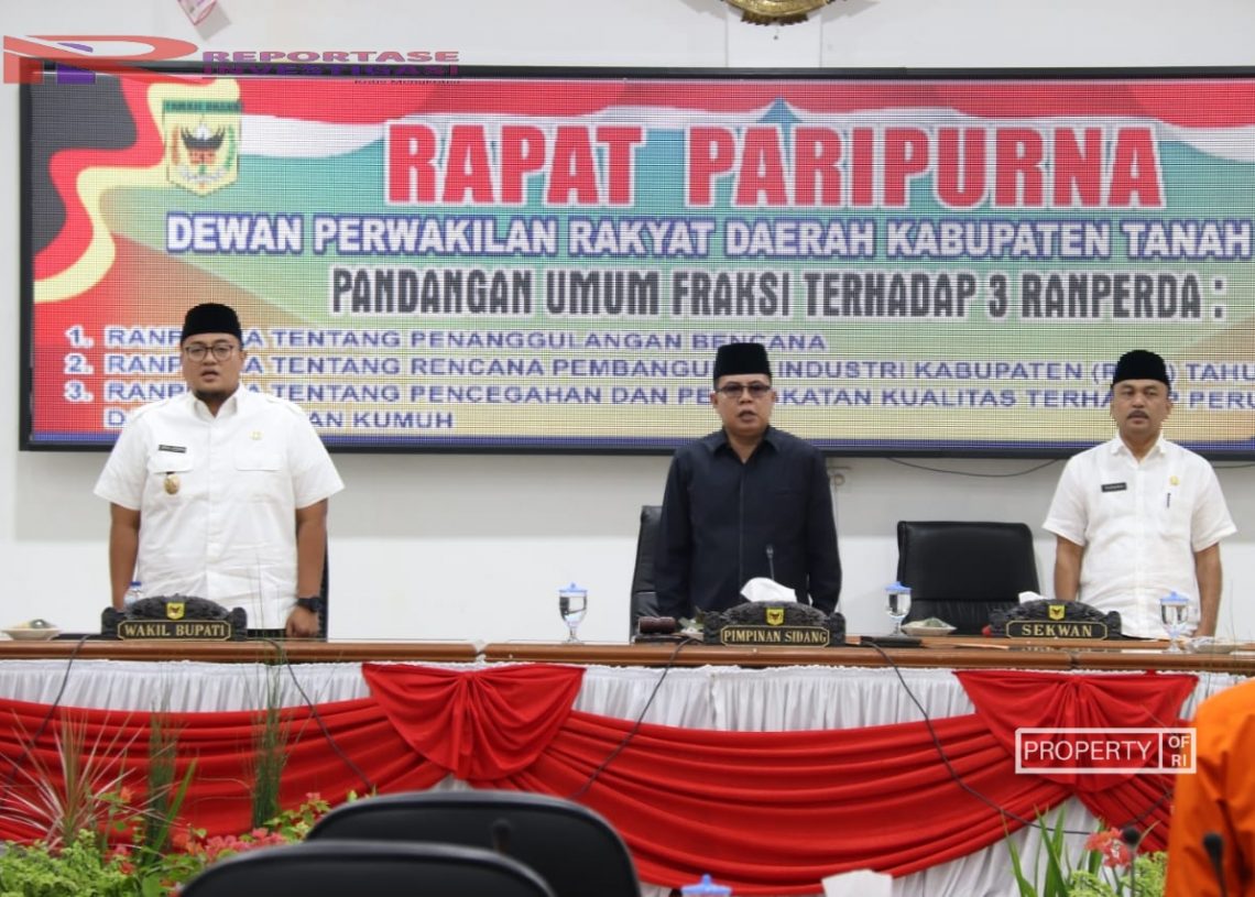 Paripurna DPRD Tanah Datar Terkait Pandangan Umum Fraksi Terhadap 3 Ranperda Digelar