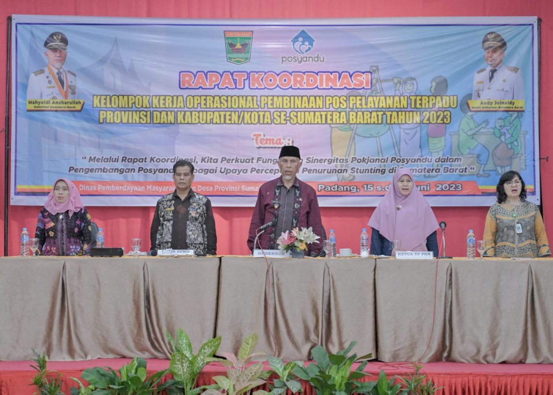 Pokjanal Terbentuk, Gubernur Mahyeldi Langsung Beri Tugas Perkuat Posyandu dengan IT