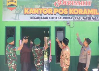 Berkat Hibah dari Tokoh Masyarakat, Kantor Pos Koramil di Aek Nabirong Diresmikan