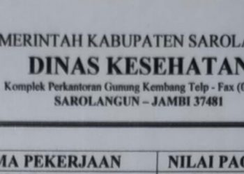 Atur-atur Fee Proyek, Beredar Daftar Paket Kegiatan Dinkes Sarolangun