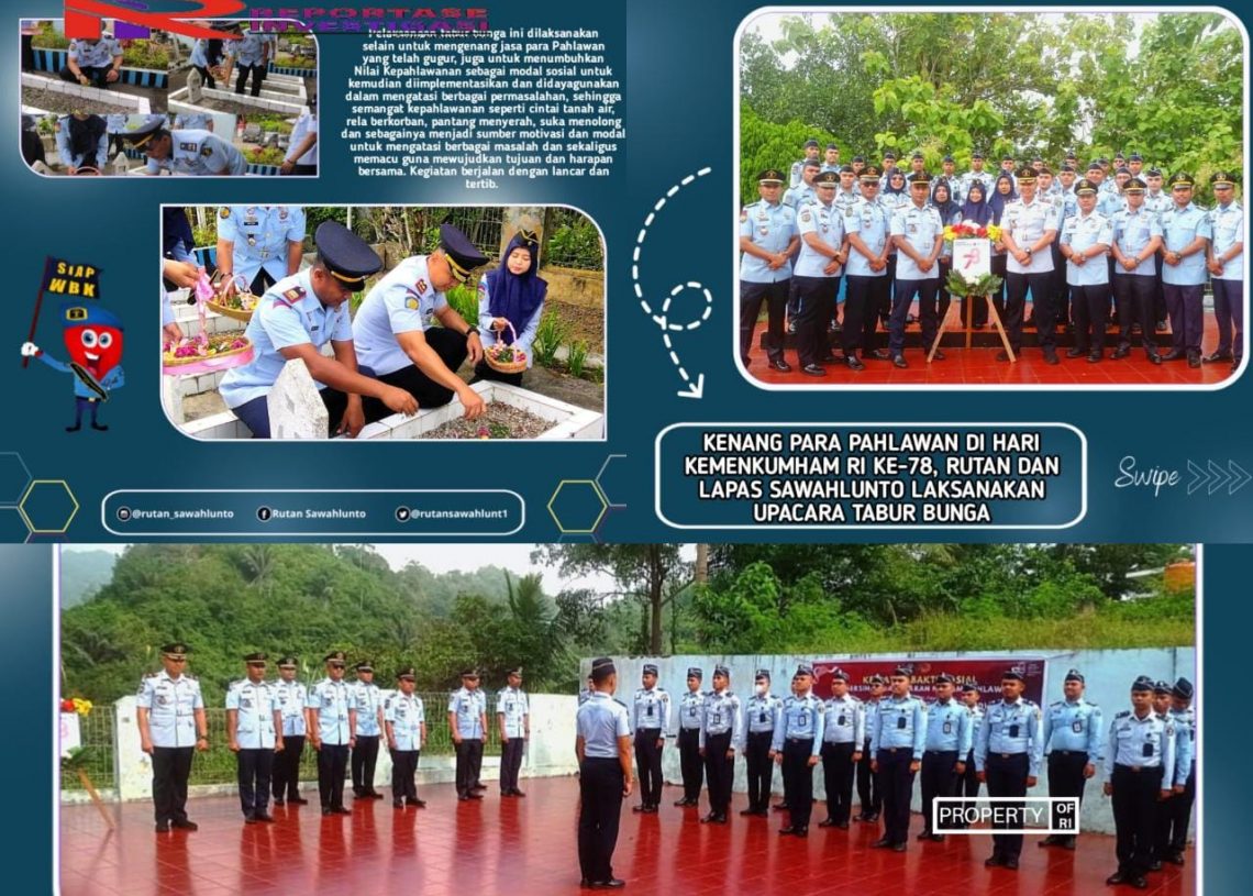 Upacara Tabur Bunga Peringati Hari Kemenkumham ke-78, Cara Rutan dan Lapas Narkotika Sawahlunto Kenang Jasa Pahlawan