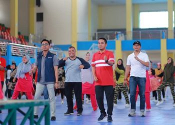 Semarakkan HUT RI ke 78, Perwosi Kota Solok Gelar Lomba Senam Kreasi