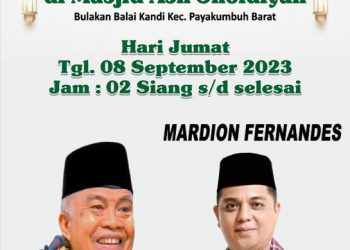 Maulid Nabi Muhammad SAW 1445 H, Mardion Fernandes Hadirkan Buya Ristawardi di Masjid Ash Shoidiyah