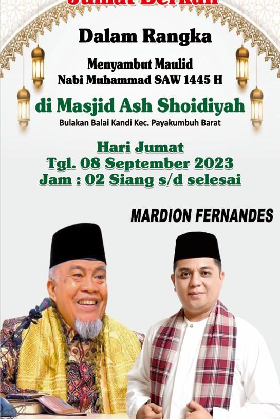 Maulid Nabi Muhammad SAW 1445 H, Mardion Fernandes Hadirkan Buya Ristawardi di Masjid Ash Shoidiyah