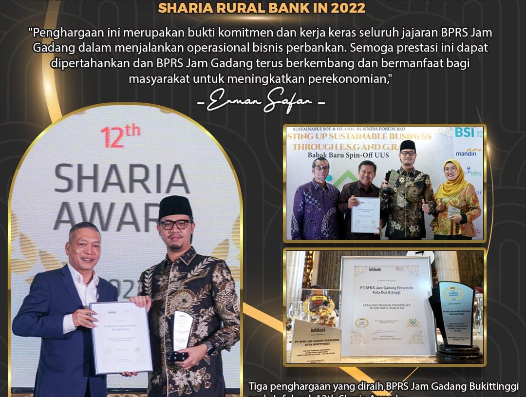 Raih Nilai Tertinggi, BPRS Jam Gadang menjadi BPRTV Syariah No 1 se Indonesia
