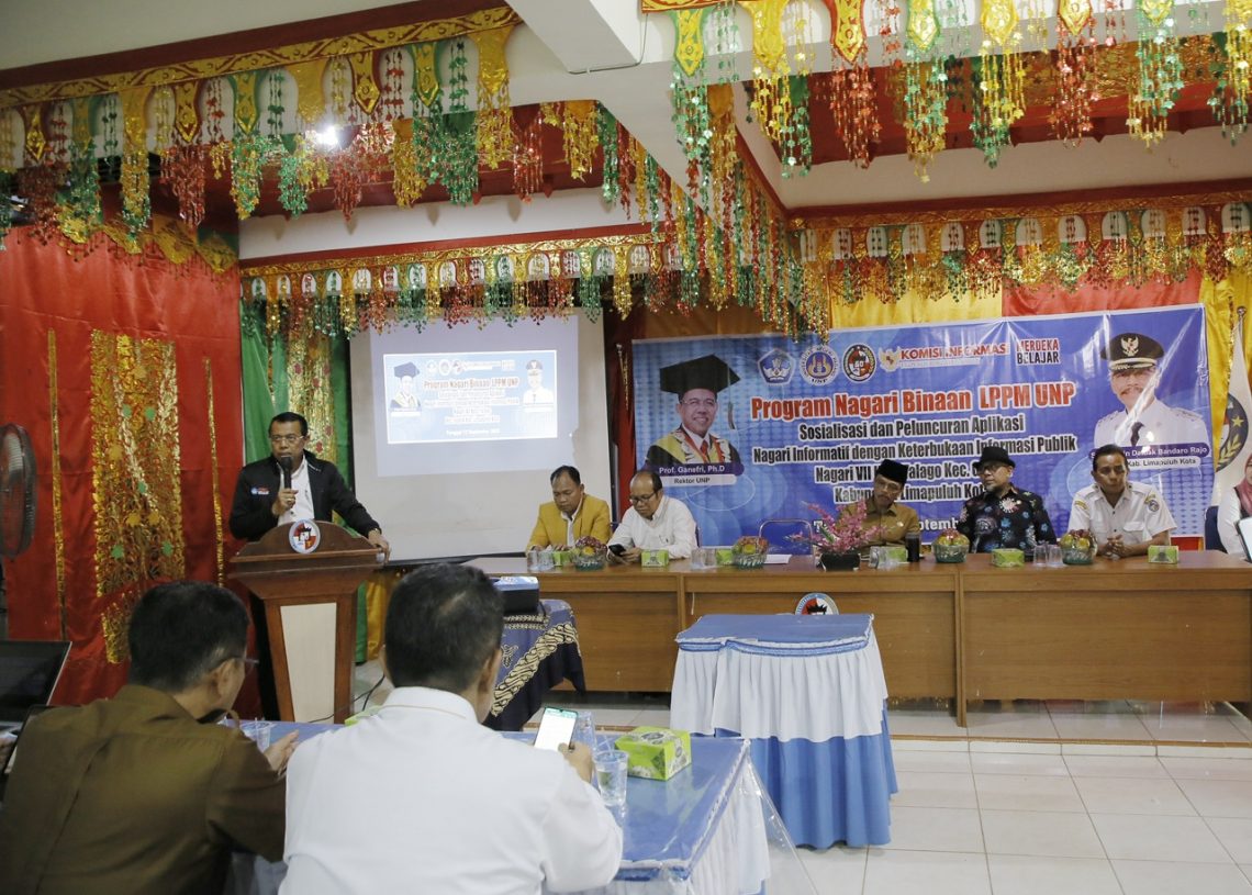Dukung Keterbukaan Informasi Publik, UNP Laksanakan Sosialisasi dan Peluncuran Aplikasi Nagari Informatif