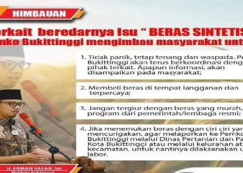 Wako Erman Ingatkan Warganya Hati-Hati Beli Beras