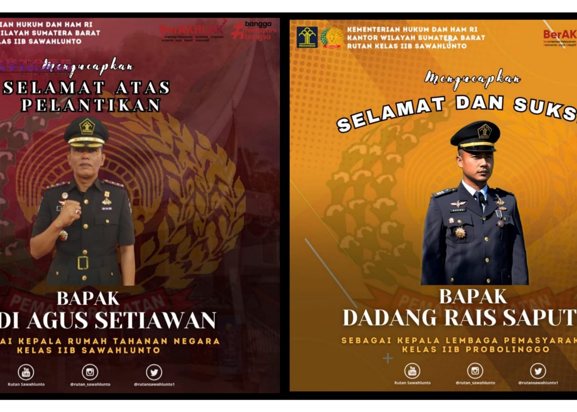 Kakanwil Kemenkumham Sumbar Lantik 70 Pejabat Baru, Termasuk Karutan Sawahlunto