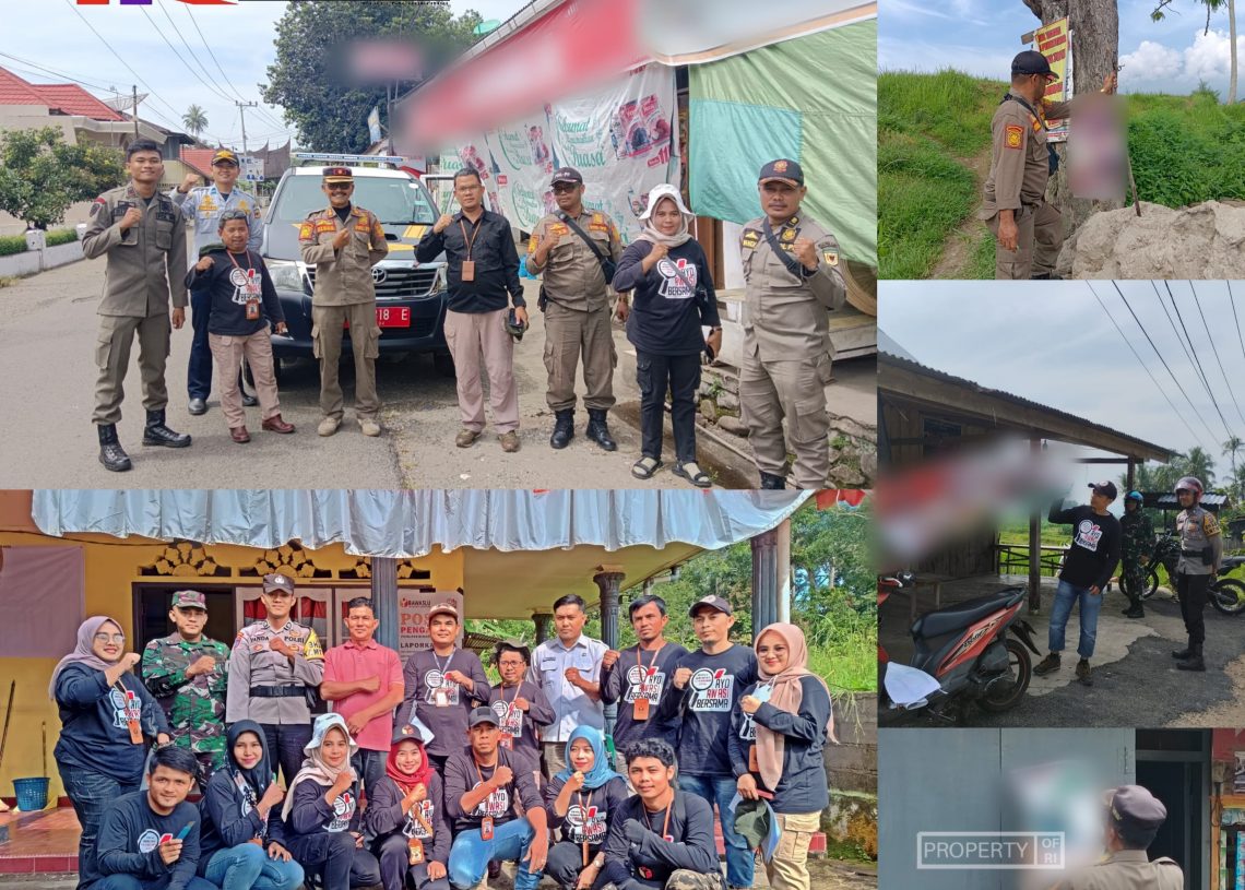Bawaslu Tanah Datar Bersama Tim Gabungan Tertibkan APK-APS Langgar Aturan