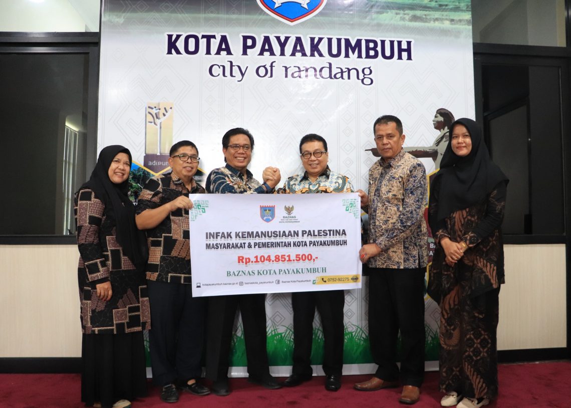 Jasman Serahkan Bantuan Kemanusiaan Peduli Palestina ke Baznas Kota Payakumbuh