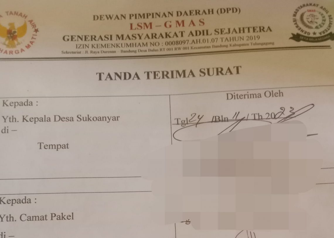 Bantu Selesaikan Permasalahan Warga, Ketua DPD LSM GMAS Tulungagung Datangi Kantor Desa Sukoanyar