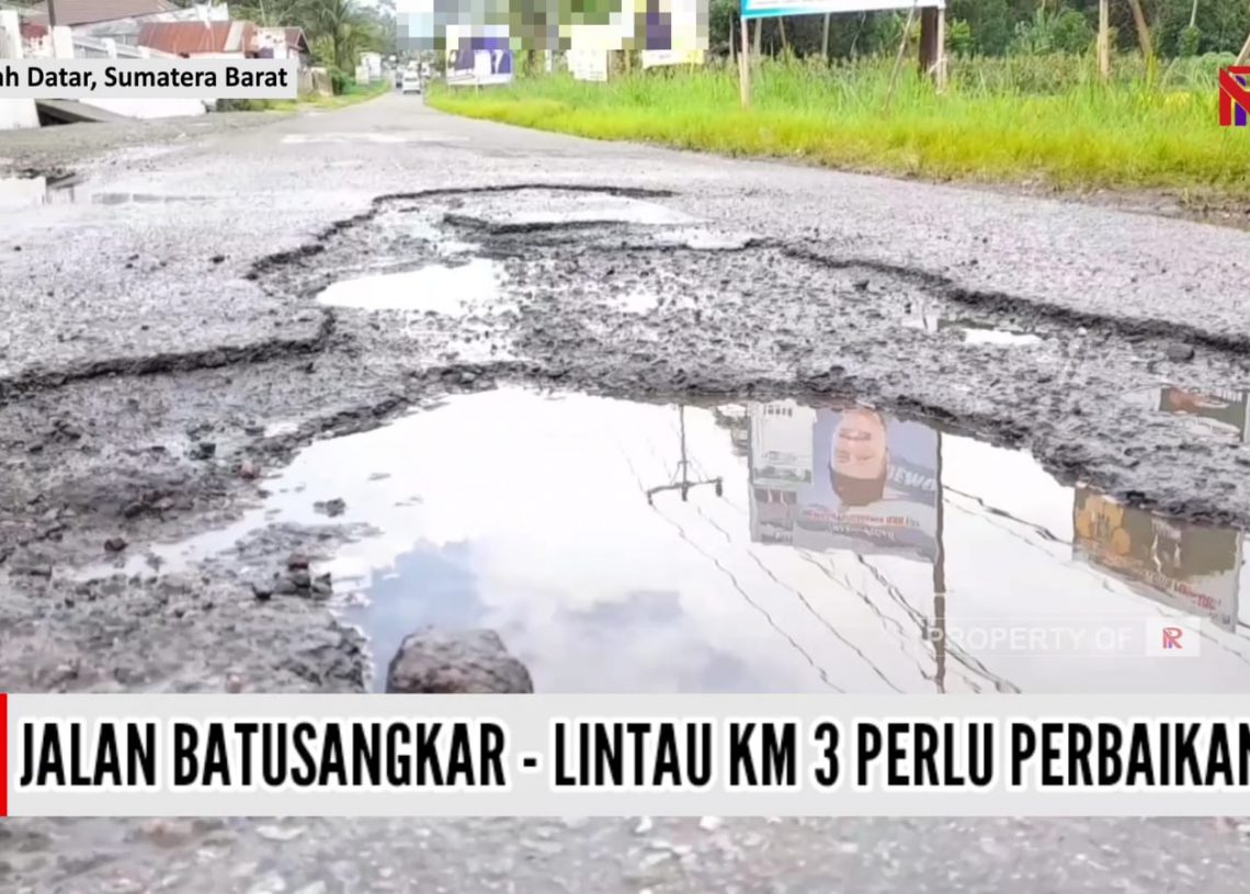 Jalan KM 3 di Nagari Minangkabau Sungayang Perlu Perbaikan