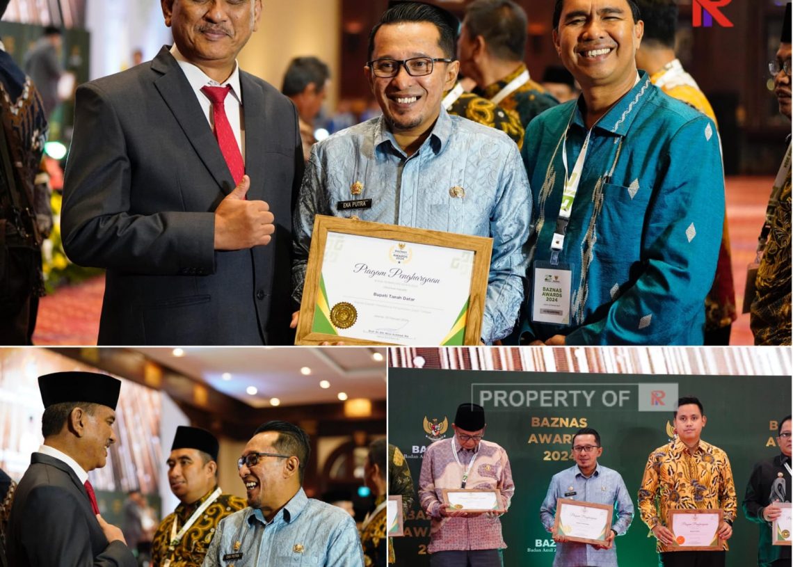Bupati Eka Putra Raih Penghargaan Kategori Kepala Daerah Terbaik dalam Pengelolaan Zakat