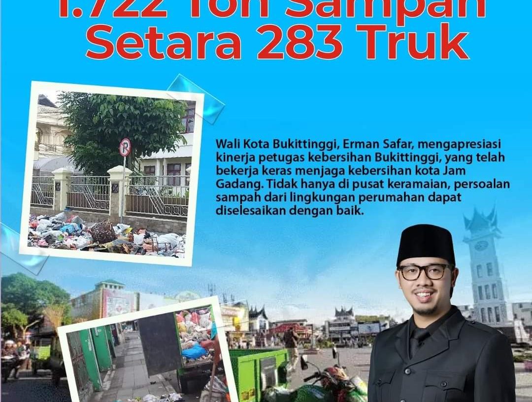Dua Pekan Lebaran DLH Bukittinggi Bersihkan 1.722 Ton Sampah