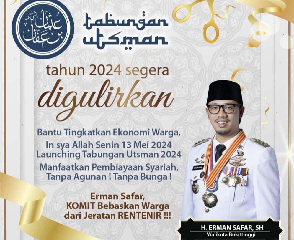 Subsidi Tabungan Utsman Dorong Pelaku UMKM di Kota Bukittinggi