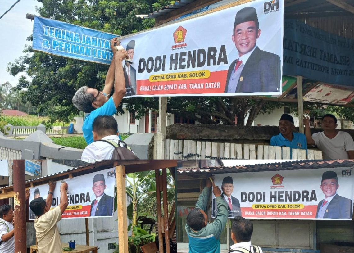 Dodi Hendra Mulai Mengudara di Tanah Datar, Baliho Calon Kepala Daerah Tersebar