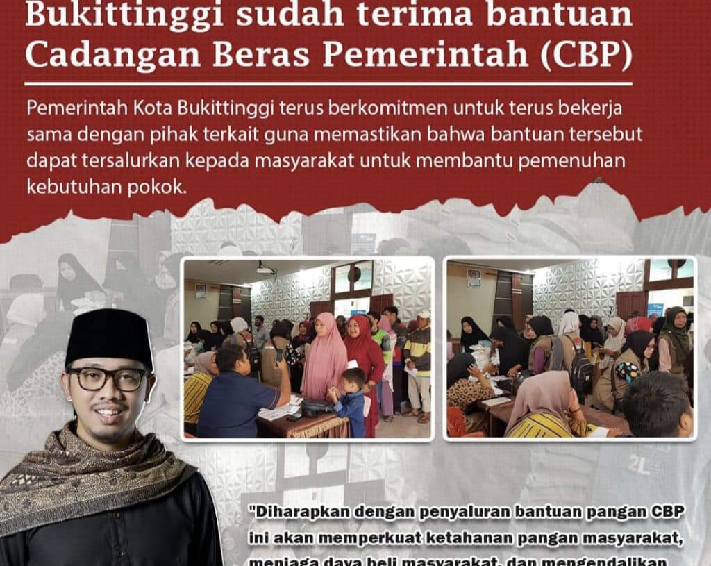 4.876 KK di 24 Kelurahan Kota Bukittinggi, Terima Bantuan Cadangan Beras Pemerintah