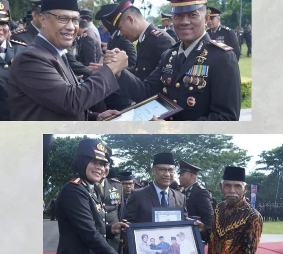 Wawako Marfendi Hadiri Upacara Peringatan HUT Bhayangkara ke-78 di Polresta Bukittinggi