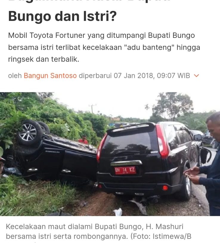 Pemprov Sumbar Tegaskan Informasi BA 1 Alami Kecelakaan adalah Berita Hoaks