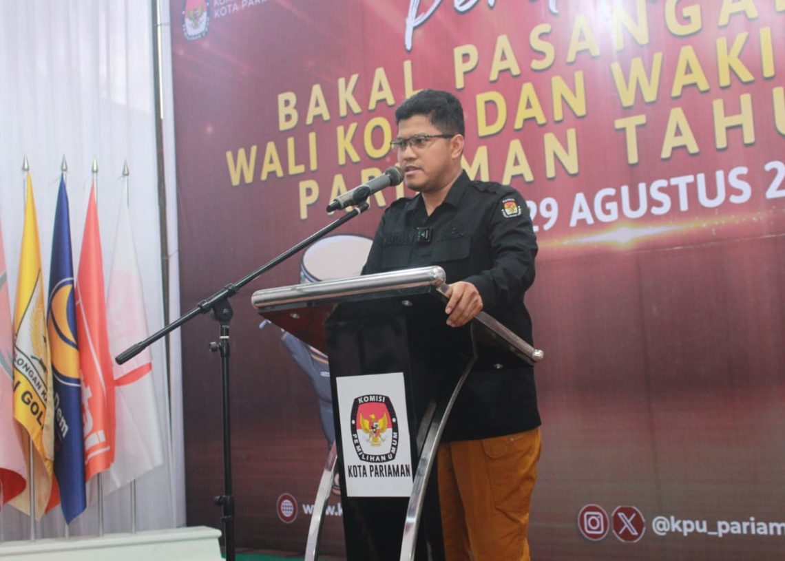 KPU Kota Pariaman Terima Tiga Pasangan Calon di Pilkada 2024