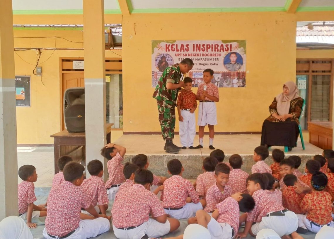 Babinsa Koramil 0811/12 Bancar Tuban Jadikan Kelas Inspirasi Kepada Generasi Muda SDN Bogorejo