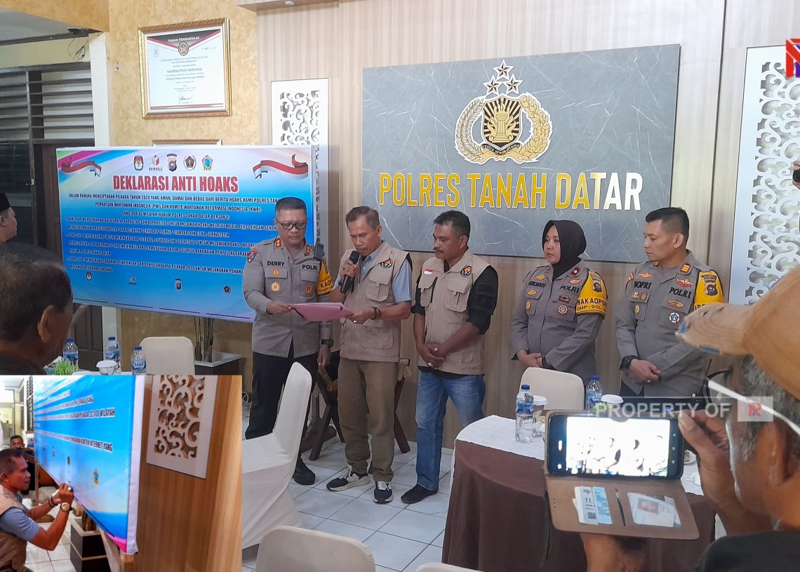 Deklarasi Anti Hoaks Digelar di Mako Polres Tanah Datar