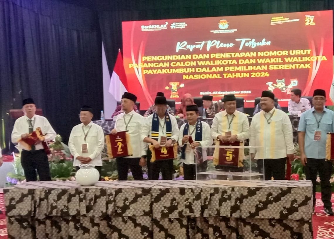 KPU Kota Payakumbuh Pleno Terbuka Penetapan Nomor Urut Paslon Walikota-Wakil Walikota