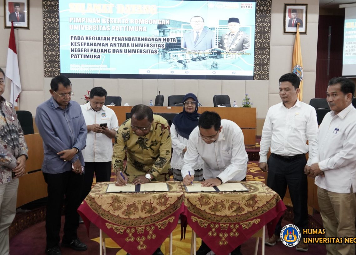 UNP dan Universitas Pattimura Teken MoU, Perkuat Langkah Menuju World Class University