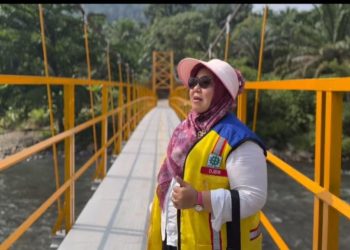 Jembatan Gantung Penghubung Nagari Lubuk Betung dengan Nagari Kudo-Kudo Rampung Dikerjakan