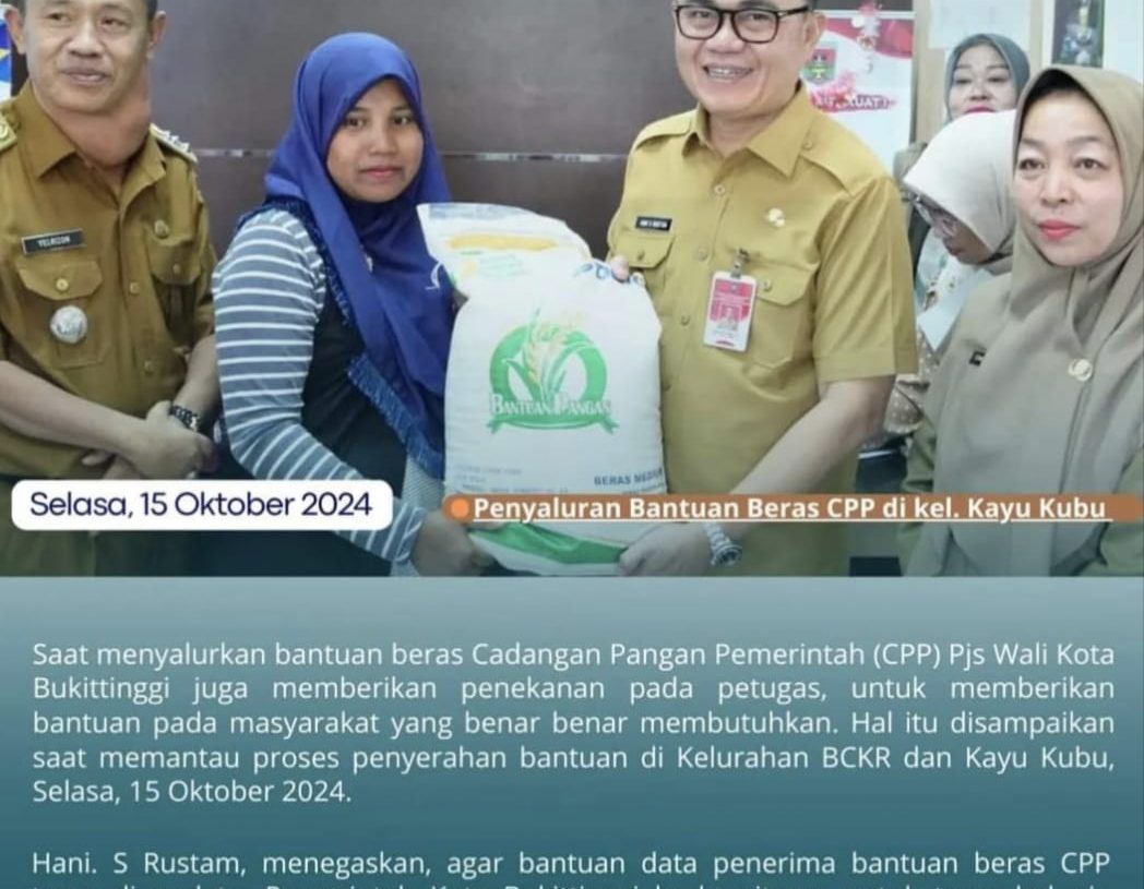 Pemko Salurkan Bantuan Beras CPP Periode Oktober 2024 untuk 4876 KK