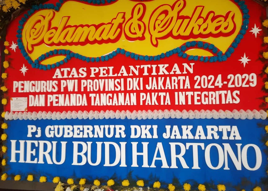 Karangan Bunga dari Komjen, Pj Gubernur DKI Jakarta, Rano Karno, PLN: Selamat dan Sukses untuk PWI Jaya 2024-2029