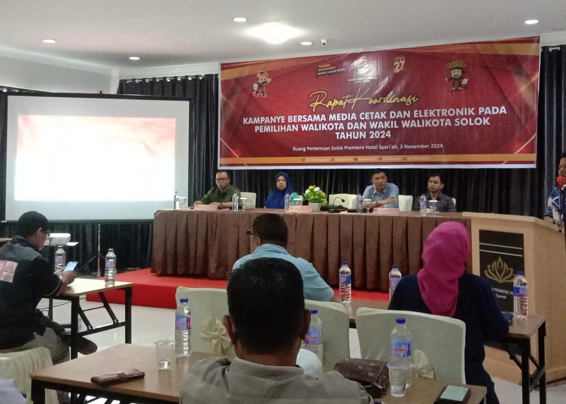 KPU Kota Solok Gelar Rakor Kampanye dengan Sejumlah Awak Media