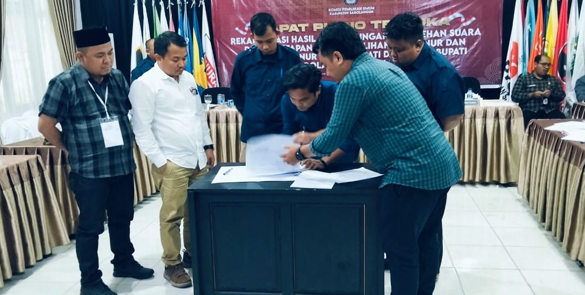 Rampung, KPU Sarolangun Tetapkan Perolehan Suara Sah Pilgub Jambi dan Pilbup Sarolangun