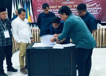 Rampung, KPU Sarolangun Tetapkan Perolehan Suara Sah Pilgub Jambi dan Pilbup Sarolangun