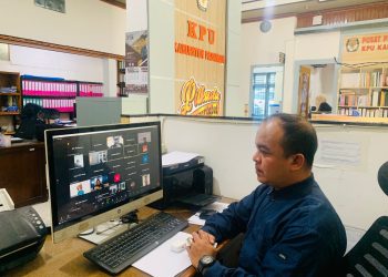 KPU Pasaman Ikuti Zoom Meeting Tentang Uji Beban Pembaruan Laman JDIH