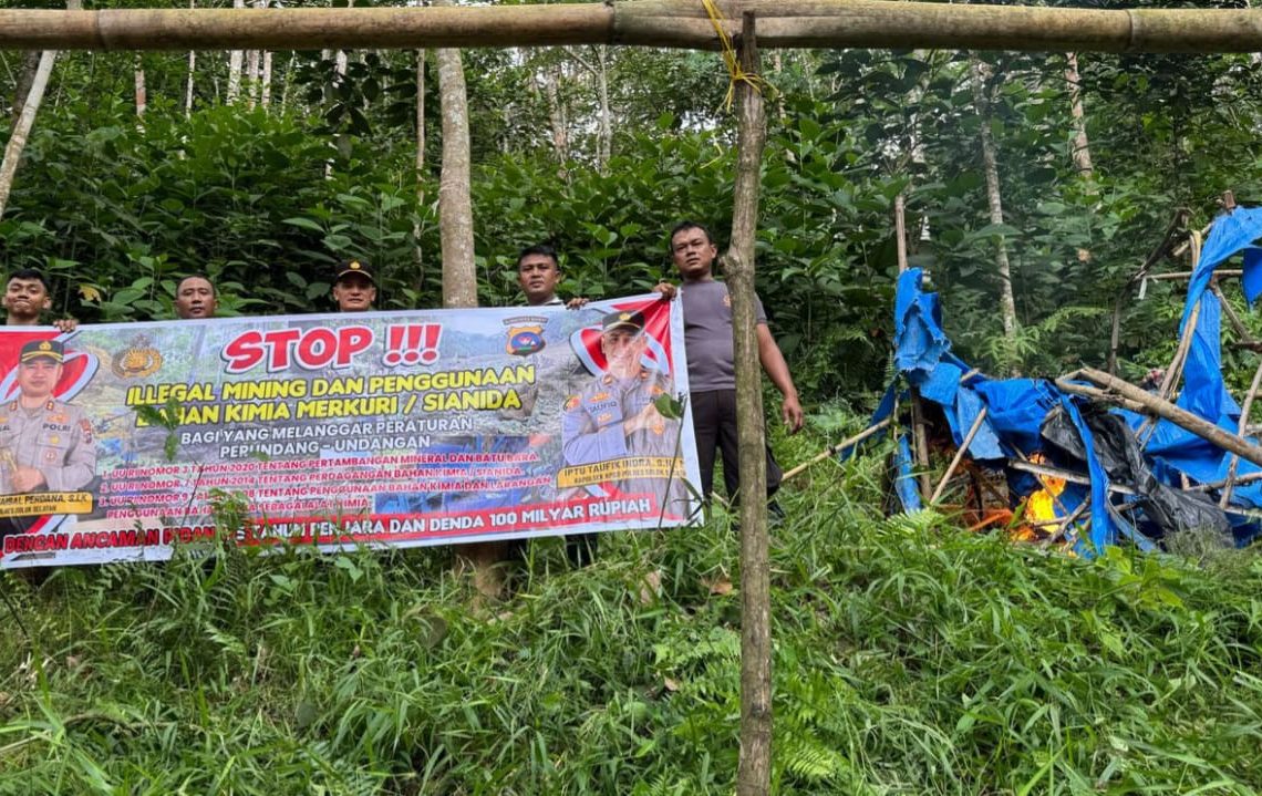 Pondok Pekerja Dibakar, Polres Solok Selatan Tertibkan Tambang Emas Ilegal di KPDG