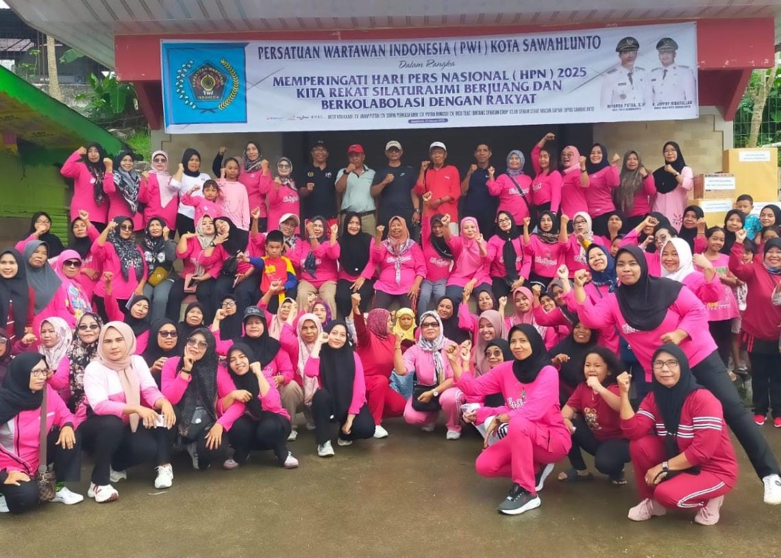 PWI Sawahlunto Gaet Macan Sapan Gelar Senam Sehat HPN Berhadiah