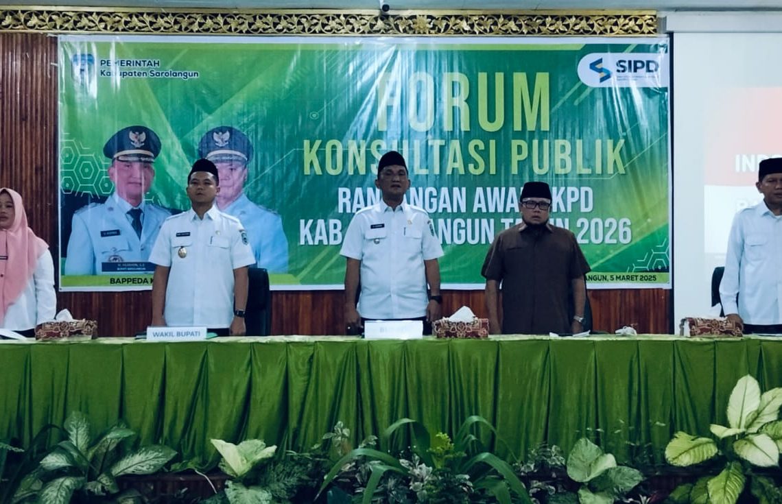 Bupati Sarolangun Resmi Buka Forum Konsultasi Publik, Fokus Rancangan Awal RKPD Tahun 2026