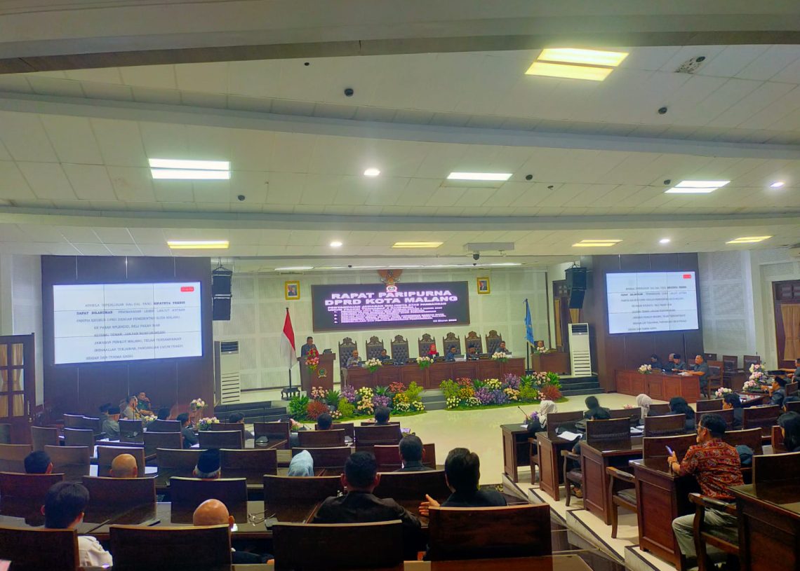 Gelar Rapat Paripurna DPRD Kota Malang Atas Jawaban Walikota Terhadap 4 Ranperda
