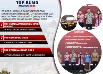 PT BPRS Lambar Raih Top BUMD Awards Bintang Lima, Bupati Apresiasi