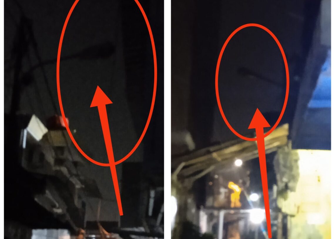 Dua Titik Lampu PJU yang Padam Sudah Cukup Lama Diabaikan di Flamboyam 5 