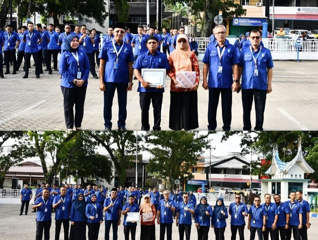 Upacara Bendera dan Pelepasan Purna Bakti di Perumda Air Minum Kota Padang