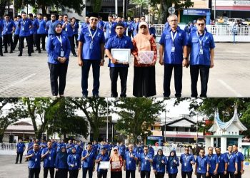 Upacara Bendera dan Pelepasan Purna Bakti di Perumda Air Minum Kota Padang