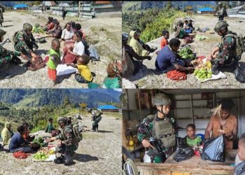 Yonif 400/Banteng Raiders Borong Hasil Tani Warga di Distrik Dal, Kabupaten Nduga