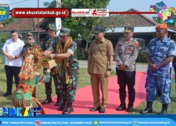 Sekda OKU Selatan Hadiri Upacara Penutupan TMMD ke-124 di Desa Simpang Agung