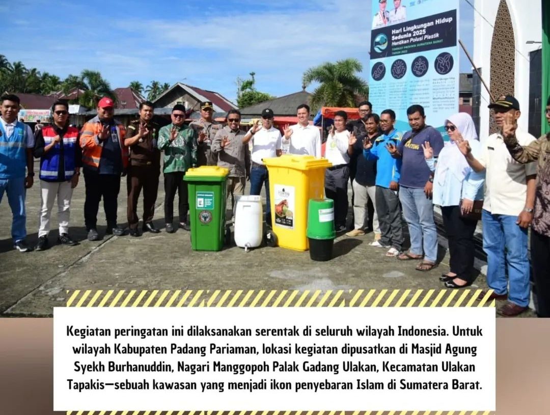 Pemkab Padang Pariaman Peringati Hari Lingkungan Hidup Sedunia 2025, Dipusatkan di Masjid Agung Syekh Burhanuddin